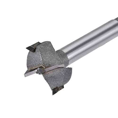 uxcell Forstner Wood Boring Drill Bits 21mm 22mm Dia. Hole Saw Carbide Alloy Steel Tip Round Shank Cutting for Hinge Plywood Wood Tool 2in1 Set - size: 21mm, 22mm