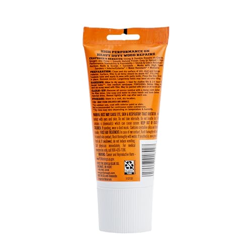 Gorilla Wood Filler, Water Resistant, White, 6 oz Tube (Pack of 6)