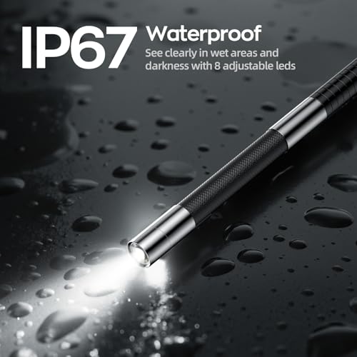 7" IPS Borescope, Two-Way Articulating Endoscope Camera with Light