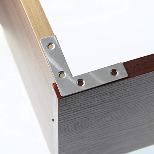 Stainless Steel L Shape Flat Corner Brace Bracket for Wood, Metal Fixing Joining Support Brace for Shelves, Furniture and Cabinet 10Pack(60x60mm) - size: 60 x 60 mm
