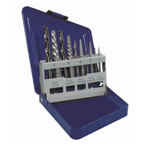 Irwin Tools IRWIN Screw Extractor/Drill Bit Set, 10-Piece (11119) - size: 10-Piece, style: Spiral Flute Extractor Set