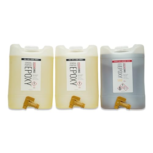 System Three General Purpose Epoxy Resin with #2 Medium Hardener, 15-Gallons, Medium Amber - size: 15 Gallons, style: Medium Hardener