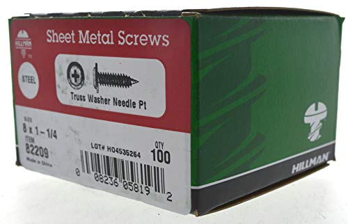 Hillman 82209 8 x 1-1/4-Inch Modified Truss Lath Self Piercing Screw, 100-Pack - size: #8-32 x 1-1/4"