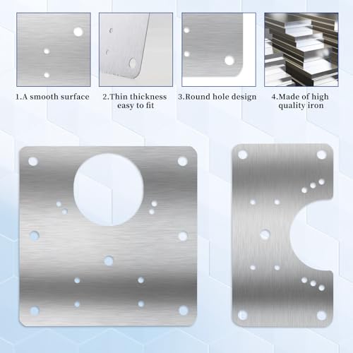 Trinkrittey 6 PCS Hinge Repair Kit Plate for Cabinet Hinges Repair Fixing Plates Stainless Steel Cabinet Hinge Repair Plate with Mounting Screw Hinge Repair Replacement Kit for Cupboard