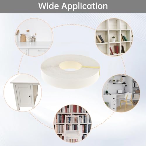 3/4inx50ft Melamine Edge Banding White Veneer Edging Shelf Adhesive - color: White