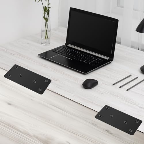 Flat Mending Plates 50x100mm/2x3.94'' Flat Brackets for Wood Metal Bracket Metal Plates with Screws for Wooden Furniture,Black 4Pack
