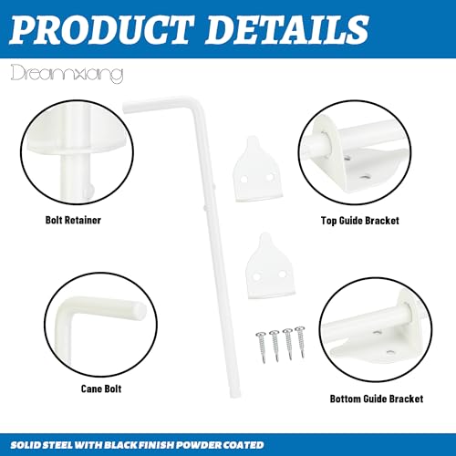 12" Heavy Duty Cane Bolt Gate Drop Rod Fence Hardware Ground Latch Stopper - size: 12 Inch