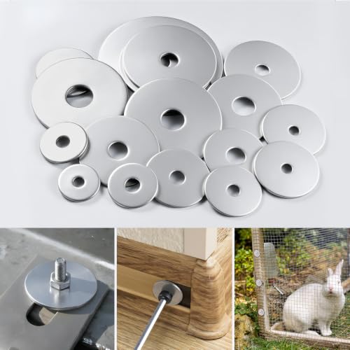 60PCS 1/8" x1" Fender Washers, 304 Stainless Steel 18-8, 1/8" ID x 1" OD Hardware Flat Washers for Screws Bolts - color: Silver, size: Fender 1/8(#6)x1"