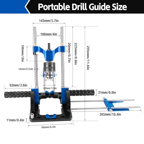 Upgraded Portable Drill Guide with 1/2" Chuck,0°to 90° Multi Angle Drill