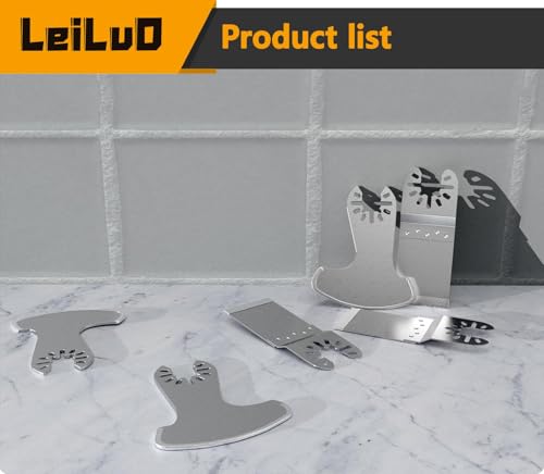 LEILUO 6Pcs Diamond Oscillating Tool Blades Grout Removal Multitool Blade