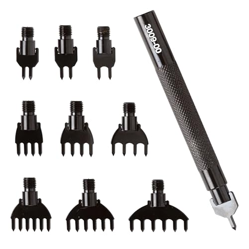 Tandy Leather Diamond Hole Chisel Set, Leather Sewing Projects, 10-Piece