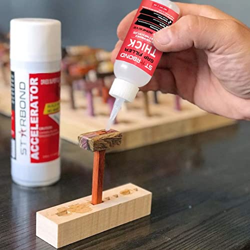 Starbond Thick CA Glue Complete Refill Kit (16 oz) – Gap Filler Cyanoacrylate Super Glue with Extra Bottles, Caps, Microtips & Yorker Spout for Woodworking, Carpentry, Hobby Models, Archery Fletching - size: 16 ounce