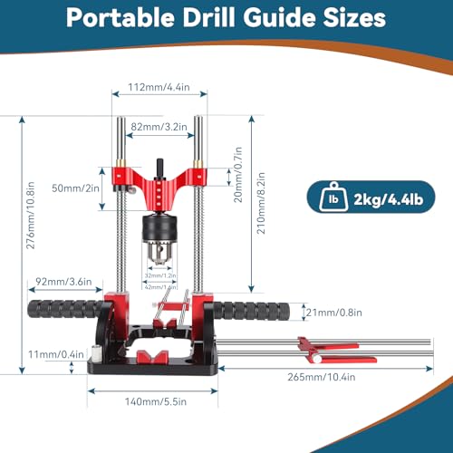 Portable Drill Guide, Multi Angle Drill Guide for Straight Holes