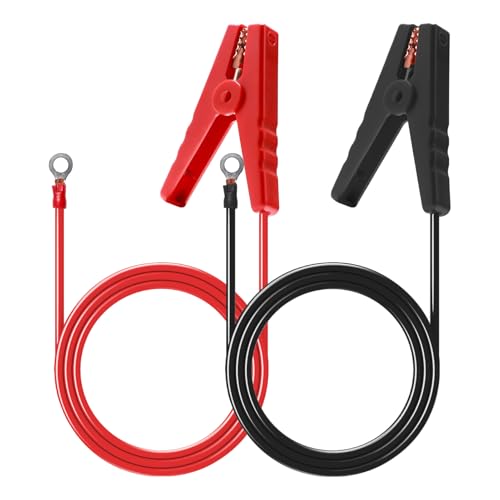 3.3FT Electric Fence Wire Alligator Clips, Electric Fence Kit Connect Energizer, and Electric Fence Charger Solar Powered Electric Fence for Energizer to Fence Wire & Ground System, 2Pcs