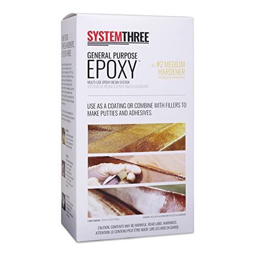 System Three General Purpose Epoxy Resin with #2 Medium Hardener, 1.5 Pints, Medium Amber - size: 1.5 Pints, style: Medium Hardener
