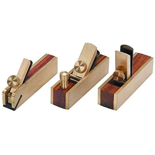 3 piece Micro Mini Brass Hand Plane Set Wood Finish Planer Hardwood Hobby Craft