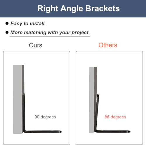 24 Pcs Black L Bracket 1.57 Inch Stainless Steel Corner Braces, 40x40mm Metal Shelf Bracket for Wood, Shelves, 90 Degree Support Joint Right Angle Brackets - size: Black 1.57inch x 1.57inch