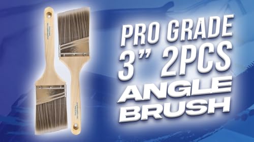 Pro Grade - Paint Brushes - 2Ea 3" Angle Brushes (Pack of 2) - size: 2Ea H 3A (Pack of 2)