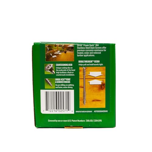 #10 x 3-1/2" SPAX Stainless Steel Wood Screws Exterior (175 pcs) 3 lbs Star Torx Drive Corrosion & Rust Resistant PowerDeck Heavy Duty Outdoor Wood Fence Deck & Marine Closeout Deal - size: 3-1/2"