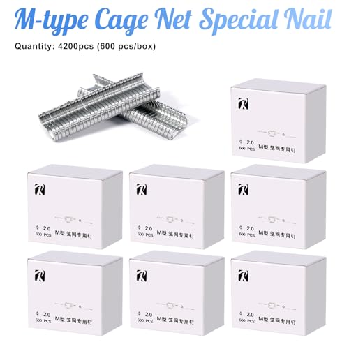 Type M Hog Nail Ring Pliers Kit with 4200pcs M Hog Rings for Wire Cage Building, Wire Net Panel Fence Fastening (Pliers with 4200pcs Rings)