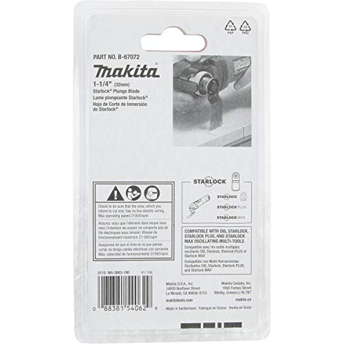 Makita B-67072 1-1/4" Starlock® Plunge Blade (BiM), 14TPI