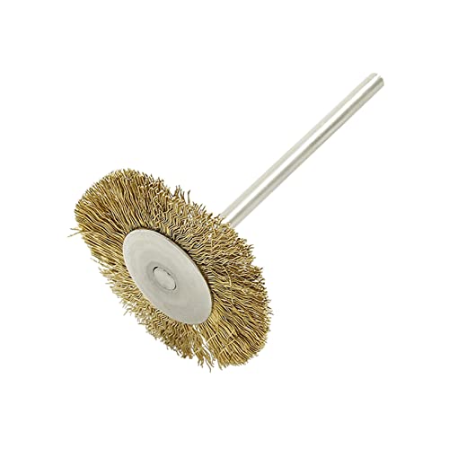20Pcs Brass Wire Wheels T-Shape Wire Wheel Brushes with 3/32" (2.35mm) Shank for Rotary Tool, Polish Cleaning Tool, 1 Inch Dia. - style: T-shape, Brass