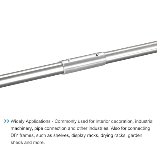 Generic Rail Pipe Fitting 2-Way 100mm Length 202 Stainless Steel Straight Connector Brushed for 25mm/1" OD Handrail Railing
