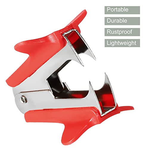 YOKIVE 2 Pcs Staple Remover, Mini Puller Steel Jaw | Staples Removal Great for Office Home Desktop (Red)