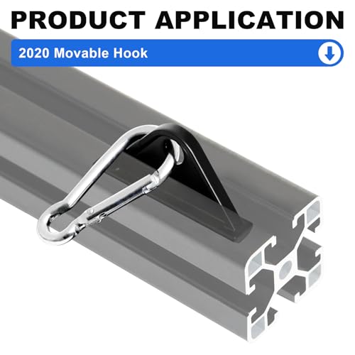 12 Pack 2020 Extrusion Sliding Hook Black - color: Black, size: 20-Sliding Hook