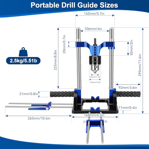 Portable Drill Guide for Angled & Straight Holes,0°to 60°Multi Angle Drill