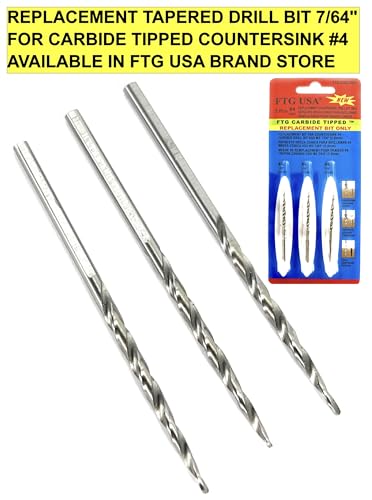 FTG USA 3 Pk #4 (7/64") HSS M2 Tapered Replacement Bits for TCT Countersink - size: #4 (7/64"), style: Standard Flute 3-Pack