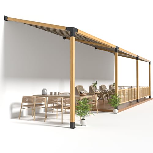15°Slanted Roof Wall Mount 4x4 6pcs Pergola Bracket Kit - size: 3way-6pcs