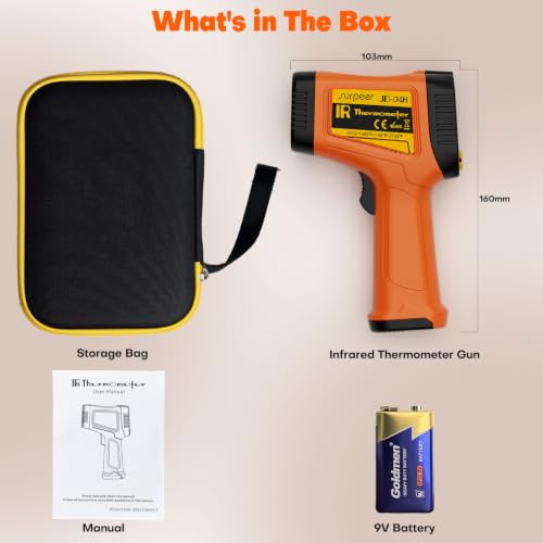 Infrared Thermometer Temperature Gun 2732°F 50:1 Dual - color: -58°F to 2732°F ,Dual-Laser