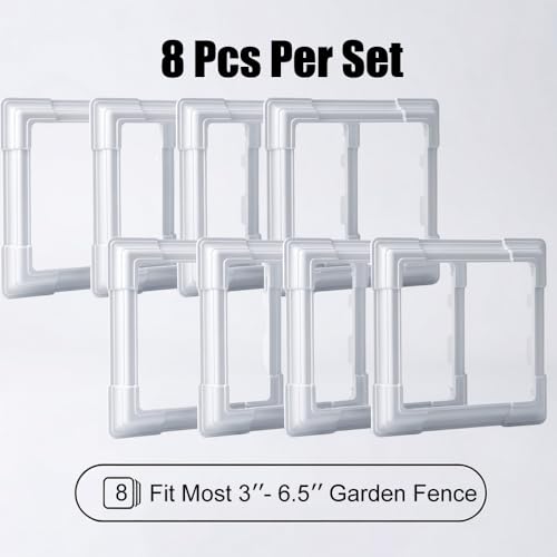 6 x 6 Inches ABS Post Sleeve, Adjustable Skirt, White, 8 Pack - color: 8Pack-White