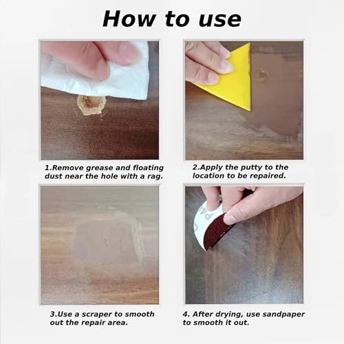 9.87 oz White Wood Filler Putty - Stainable, Paintable, Water Resistant - color: 9.87oz White