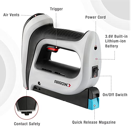 Arrow Cordless Staple Gun Kit with 3750 Pieces T50 Staples, T50DCD