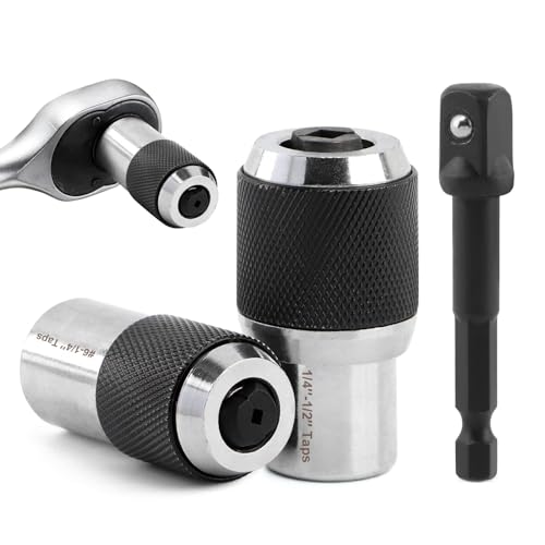 Tap Socket Set, 2pcs Tap Sockets With 1pc 3/8" Socket Adapter, Adjustable Taps Extractor Tool, Durable Threading-Tap Extractors for Taps Reamers Screw Extractors