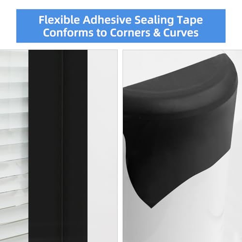6" x 90FT Black Pro Grade Flashing Tape - Heavy Duty Acrylic Weatherproof Sealant Tape for Window & Door Installation - Waterproof Construction Seaming Tape for OSB, Metal & PVC - size: 6 in x 90 ft