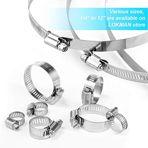 LOKMAN Stainless Steel Hose Clamp Assortment Kit- 60 Pieces, Adjustable 1/4''- 1-1/2'' (6-38mm) Worm Gear Metal Fuel Line Clamp for Plumbing, Automotive And Mechanical Applications (Pack of 3) - size: Assortment Kit 1 (Pack of 3)