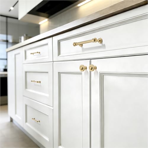 TUNNY 10 Pack Cabinet Handles-4"/102mm Screw Spacing Champagne Bronze Cabinet Pulls Drawer Pulls Cabinet Hardware Kitchen Cabinet Handles for Bathroom Dresser Pulls TU10187 - color: Champagne Bronze, size: 4"(102mm)Hole Center-10Pcs