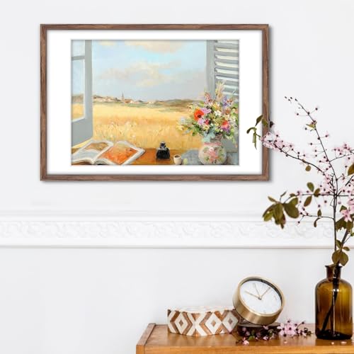 Rustic Walnut 4x5 Frame - Single Frame, 4 x 5 Poster Frame for Artwork, Puzzles, Photos and Movie Posters Picture Frames - size: 4" x 5"