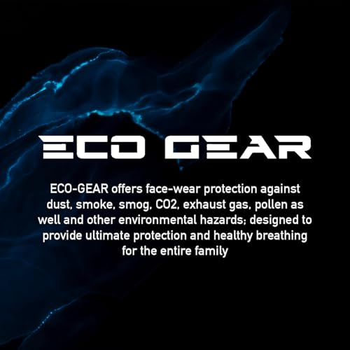 ECO-GEAR Anti Pollution Face Mask with Military Grade Protection | Anti Smoke, Exhaust Gas, Dust & Pollen - color: Black-medium