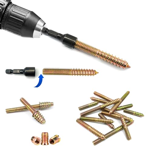 1/4"-20 Hanger Bolt Driver Double Headed Wood Screws Fully All Threaded Rod Threaded Insert Hexagon Head Drill Driver Bits - size: Driver 1/4-20"-1pcs