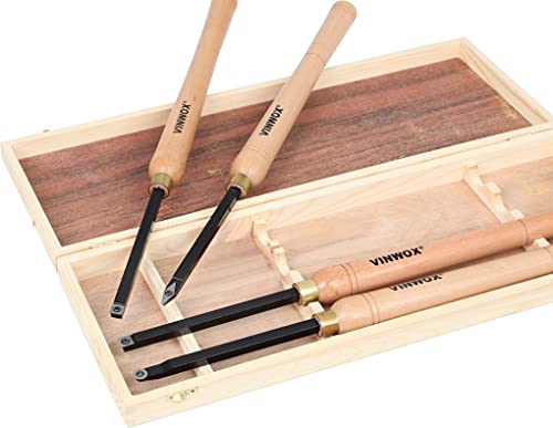 TITANIUM Coated Replacement Wood Turning Carbide Tip Set for VINWOX 3 PCS & 4 PCS Carbide Turning Tool Set, 2 of each Finisher (big and small size), Detailer, 4 of 2" Straight/Radius Combo, Pack of 10 - size: Blade