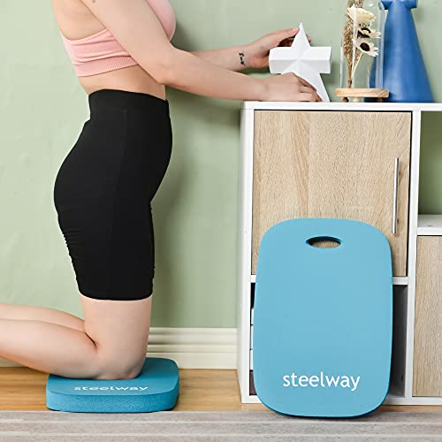 Extra Thick Kneeling Pads, Knee Pad Cushion for Yard Work, Gardening, Yoga, Exercise, Floor Kneeler for Baby Bath, Comfortable Foam Mats to Kneel On, 15.4 x 10.4 x 1.3inch, Blue (1)