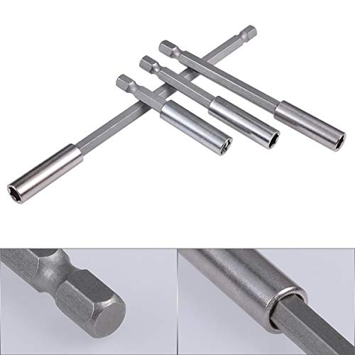 KATUR 60-150mm Magnetic Bit Holder Extension, Quick Release Screwdriver Drill Bit Holder Extension for Screws, Nuts, Drills, Handheld Drivers, 4Pcs, 1/4 Inch Hex Shank
