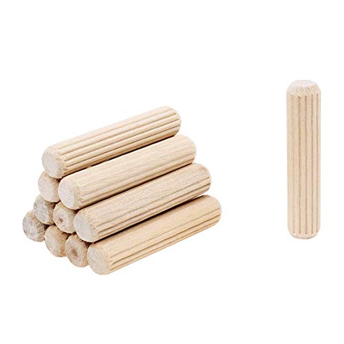 Wooden Dowel Pins 300PCS Lifevant Fluted Wood Dowels Rods for Crafts, Furniture, DIY Manual