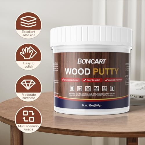 Boncart Wood Filler, 32 OZ White Wood Putty - color: 32OZ White