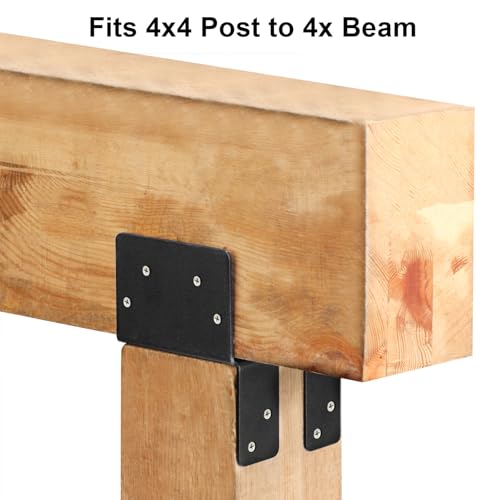 4 Pairs 4x4 Post to Beam Connector, Pergola Bracket Adjustable Post Cap - size: for 4X Nominal Lumber