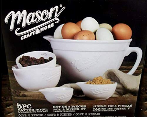 Mason Craft and More 5-Piece Batter Bowl & Measuring Cup Set